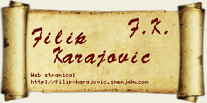 Filip Karajović vizit kartica